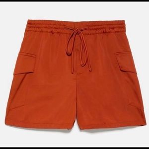 Zara Satin Cargo Shorts